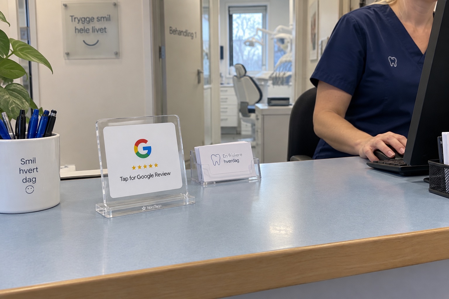 NordTapp akrylstativ i helseklinikk
